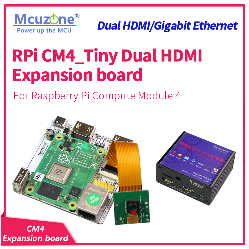 Raspberry Pi Compute Module 4 Dual Camera Board - RPi CM4_Tiny karta rozszerzeń, podwójne HDMI,